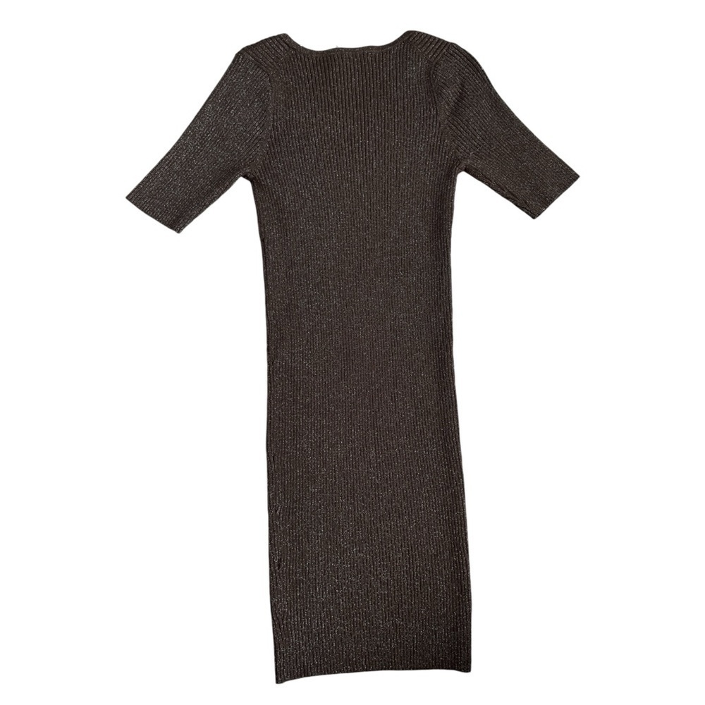 NWT Michael Stars Mae Scoop Neck Ribbed Sweater Dress | Chestnut Brown | MP - Picture 2 of 8